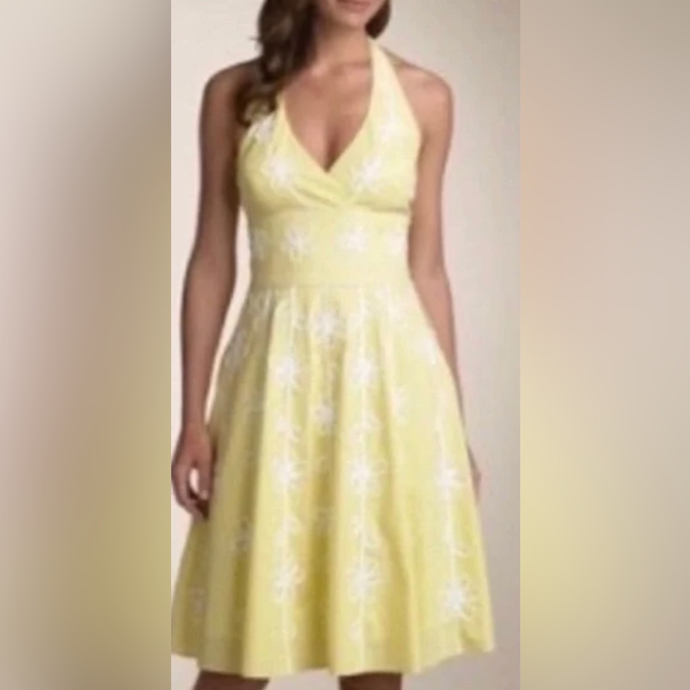 Lilly Pulitzer Light Pink Willa Garden Club Halter Embroidered Dress Preppy Sz 6